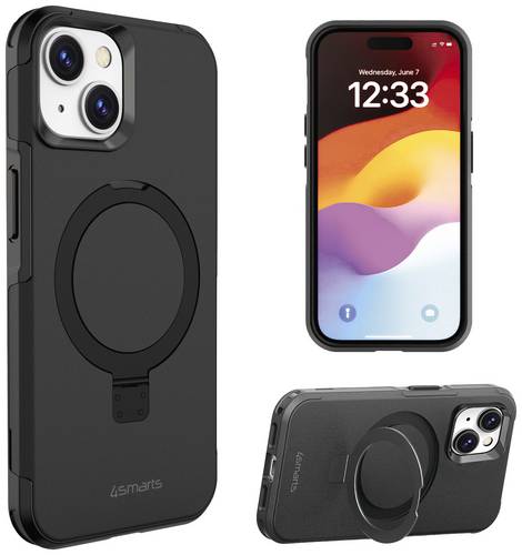 4Smarts Defend Case Magic Stand Backcover Apple iPhone 15 Plus Schwarz MagSafe kompatibel, Standfunk von 4Smarts