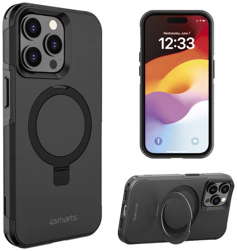4Smarts Defend Case Magic Stand Backcover Apple iPhone 15 Pro Max Schwarz MagSafe kompatibel, Standf von 4Smarts