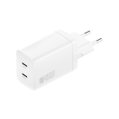 4smarts Ladegerät PDPlug Dual 45W GaN 2xC, weiß von 4Smarts