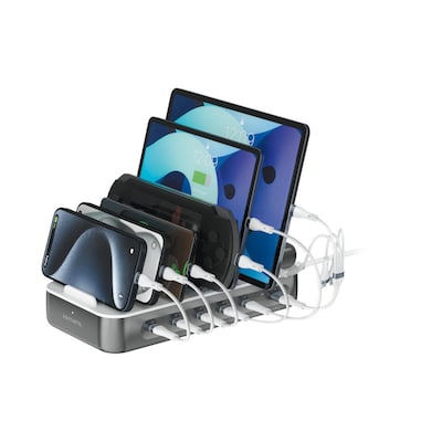 4smarts Ladestation „Team 5C/1A“ 100W inkl. 6 Kabel spacegrau von 4Smarts
