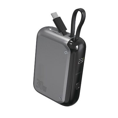 4smarts Powerbank Pocket mit USB-C Kabel 10000mAh - spacegrau von 4Smarts