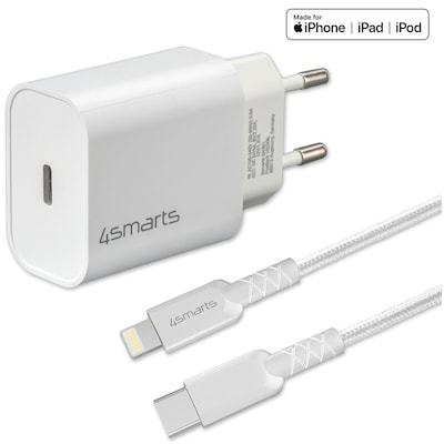 4smarts Schnelllade-Set 20W mit 1,5m Lightning Kabel f. iPhone von 4Smarts