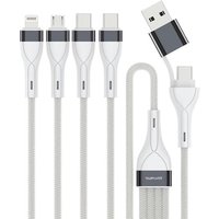 4smarts USB-C/A Multi-Ladekabel 4in2 25cm, weiß von 4Smarts
