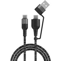 4smarts USB-C & -A/USB-C Kabel ComboCord CA 1,5m textil von 4Smarts