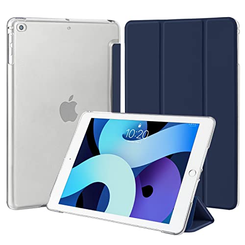 4UBonLife Hülle für iPad 9,7 Zoll 6./5. Generation 2018 2017,auch für iPad Air 1. / 2. Schlank Leicht Harte Schutzhülle Transluzent Matt Rückseite Cover für iPad 9,7" (Dunkelblau) von 4UBonLife