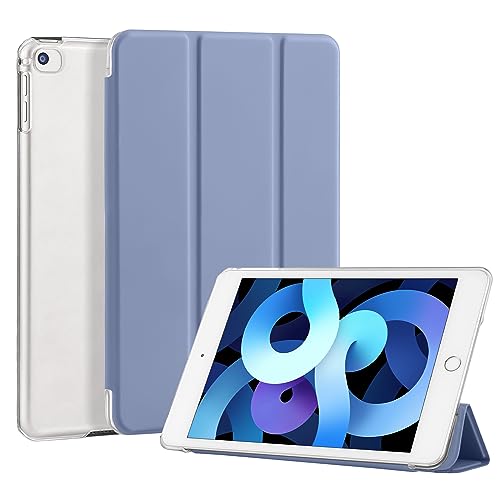 4UBonLife Hülle für iPad Mini 1 2 3 Generation 7,9 Zoll Modell 2014 2013 2012, Dünne Leichte Schutzhülle mit Transluzent Matt Harte Rückenschale Ständer Cover Case für iPad Mini 1 2 3, Lavendelgrau von 4UBonLife