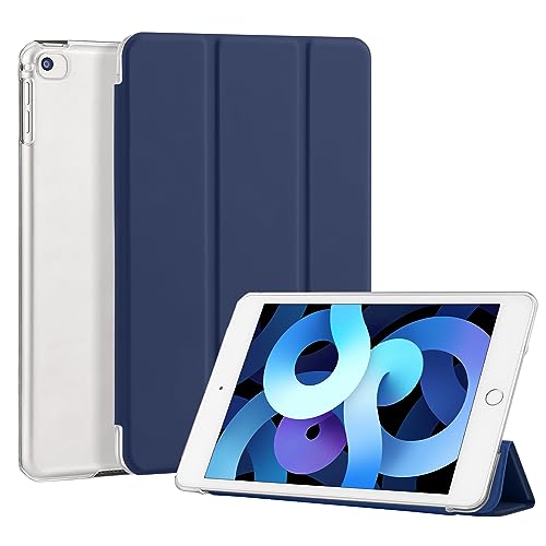 4UBonLife Hülle für iPad mini 1 2 3 Generation 7,9 Zoll Modell 2014 2013 2012, Dünne Leichte Schutzhülle mit Transluzent Matt Harte Rückenschale Ständer Cover Case für iPad mini 1 2 3, Dunkelblau von 4UBonLife