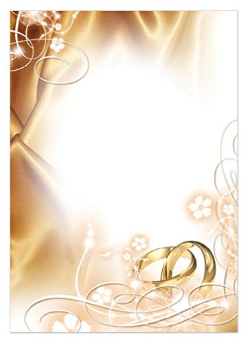 100 Blatt A4 Designpapier-206 Hochzeit Motivpapier mit Blumen für Hochzeitseinladungen, sehr gut beschreibbar von 4WAY Verlag