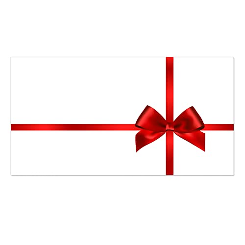 50 Geschenk-Briefumschläge (DIN Lang) für Gutscheine mit Schlaufenmotiv Weiss/Rot Briefhüllen, Kuverts, Umschläge von 4WAY Verlag