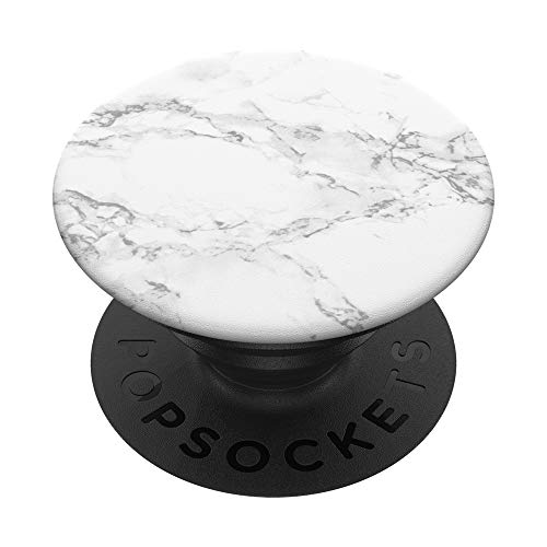 Eleganter weißer Marmor-Look – Schwarz Grau – einfach ruhig modern PopSockets mit austauschbarem PopGrip von 4You-Stud10