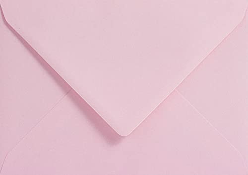 Briefumschläge, 133 x 184 mm, farbig, für Grußkarten, Hochzeitseinladungen und Bastelarbeiten, 25 Stück, Hellrosa von 4aboxes ltd
