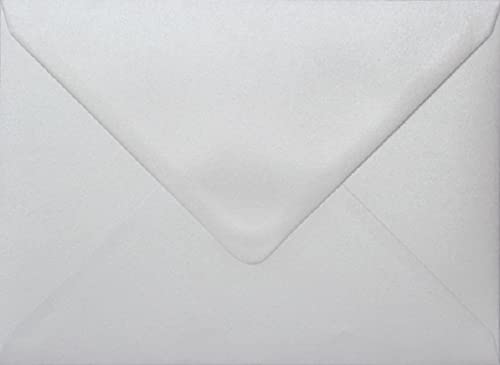 Briefumschläge, 133 x 184 mm, farbig, für Grußkarten, Hochzeitseinladungen und Bastelarbeiten, Perlweiß, 50 Stück von 4aboxes ltd