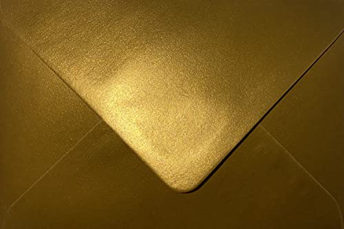 C5 (162 x 229 mm) farbige Umschläge für A5-Grußkarten, Hochzeitseinladungen und Bastelarbeiten, 10 Stück (Metallic-Gold) von 4aboxes ltd