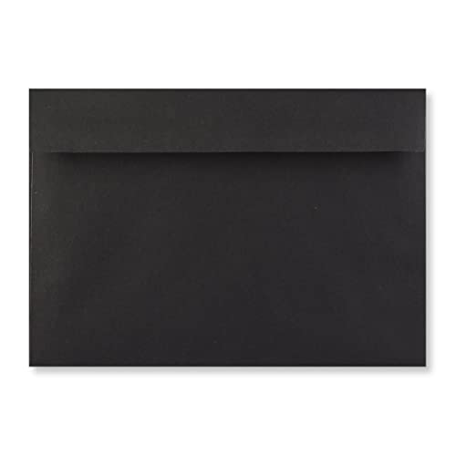 C5 (162 x 229 mm) farbige Umschläge für A5-Grußkarten, Hochzeitseinladungen und Bastelarbeiten, 100 Stück (schwarz, haftklebend) von 4aboxes ltd