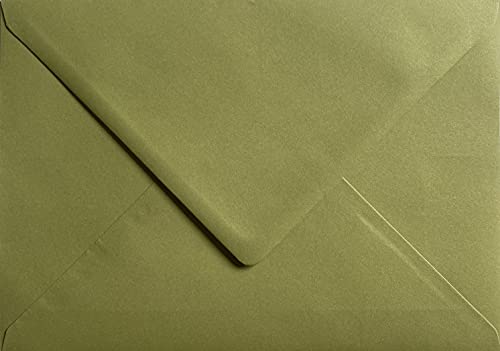 C7 farbige Umschläge für A7-Grußkarten, Hochzeitseinladungen und Bastelarbeiten, 82 x 113 mm, 100 Stück (Olivgrün) von 4aboxes ltd