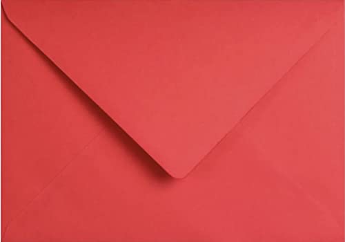 Farbige Briefumschläge für Grußkarten, Hochzeitseinladungen und Bastelarbeiten, 133 x 184 mm, Mohnrot, 100 Stück von 4aboxes ltd