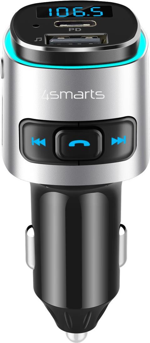 4smarts 456201 FM-Transmitter Zigarettenanzünder Schwarz - Silber (456201) von 4smarts