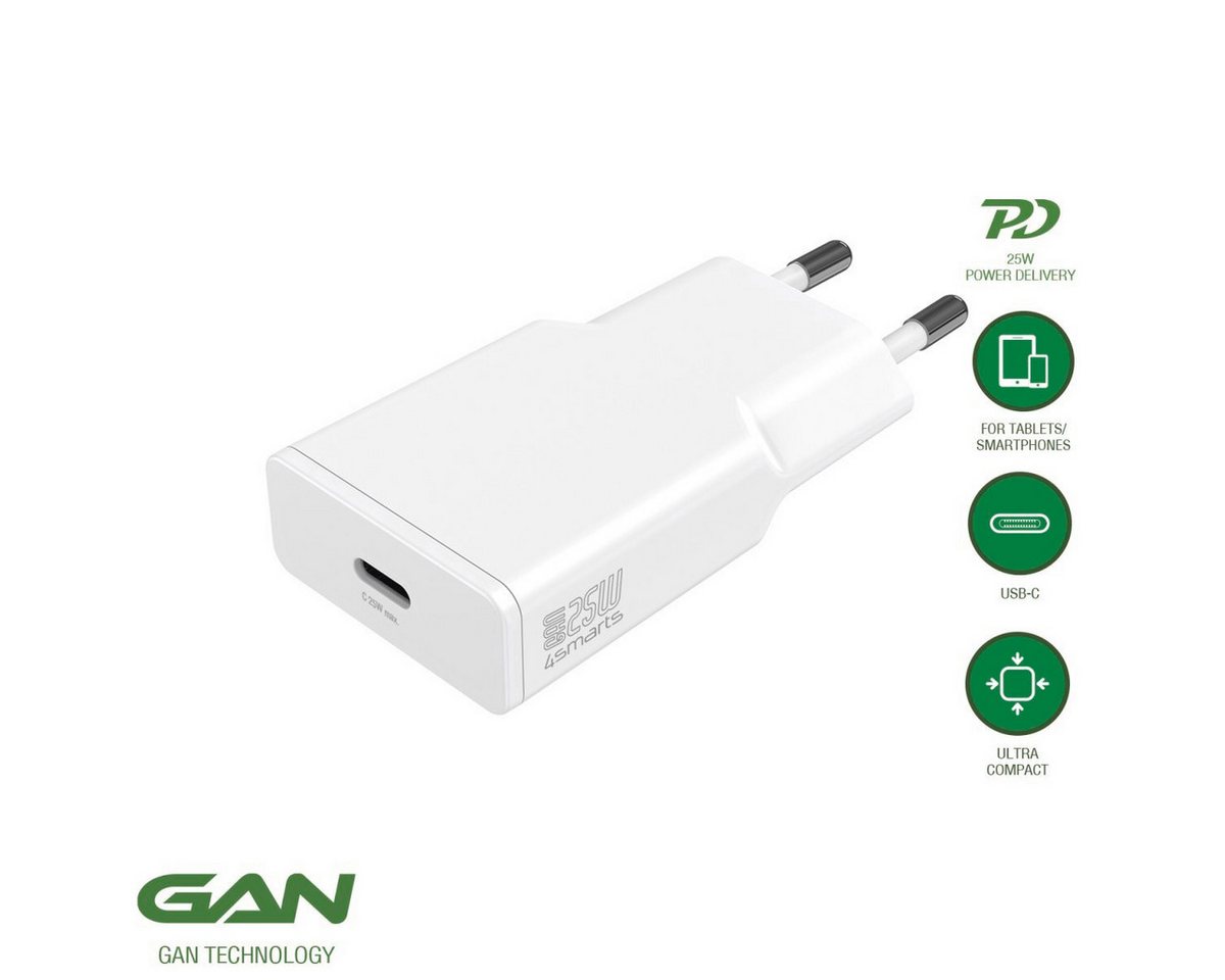 4smarts 4smarts Netzladegerät PDPlug Slim 25W GaN 1C, weiß Induktions-Ladegerät 4smarts 4smarts Netzladegerät PDPlug Slim 25W GaN 1C, weiß Induktions-Ladegerät von 4smarts