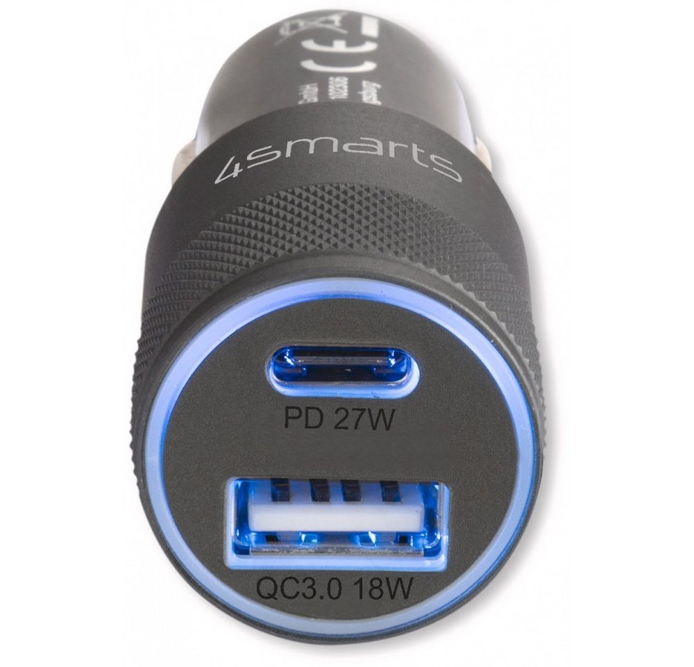 4smarts 4smarts Rapid+ Kfz-Ladegerät 27W schnelles Laden. Smartphone-Ladegerät (Kfz-Ladegerät, Schnellladegerät für 2 Geräte mit 27W Leistung, Schnellladung) von 4smarts