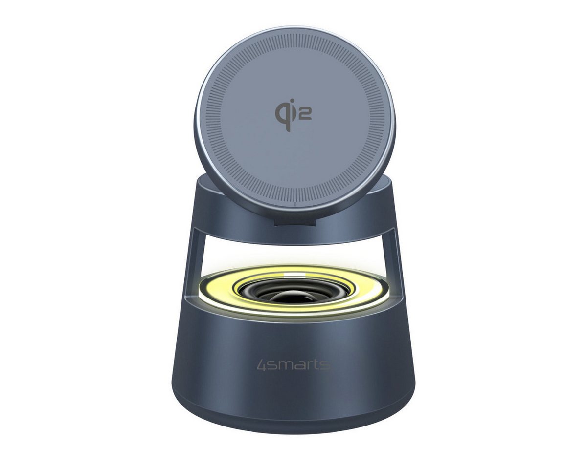 4smarts Aura Sound magnetischer Qi2 Charging Stand mit Lautsprecher Ladestation (inklusive UltiMag-Ring) von 4smarts