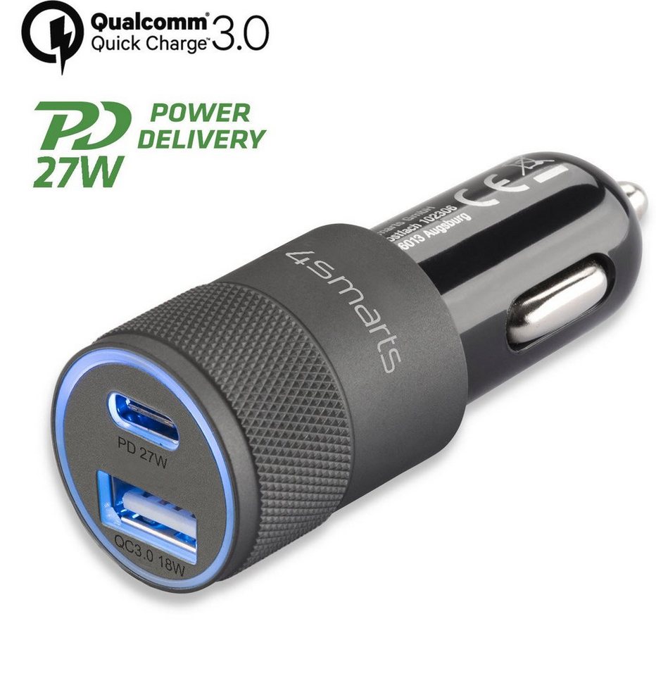 4smarts Kfz-Ladegerät Rapid+ mit Quick Charge und PD 27W USB-Ladegerät 4smarts Kfz-Ladegerät Rapid+ mit Quick Charge und PD 27W USB-Ladegerät von 4smarts