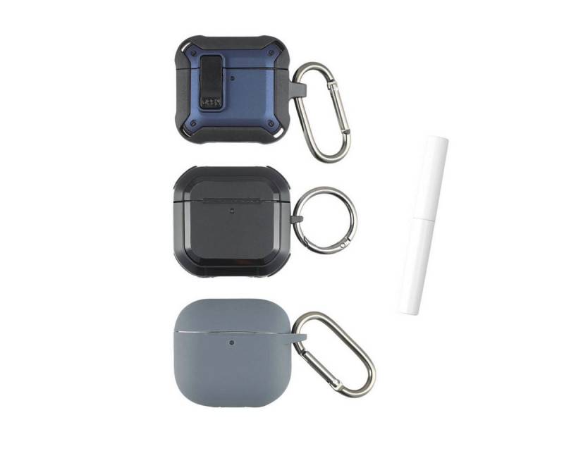 4smarts Kopfhörer-Schutzhülle Case Set Alpha für Apple AirPods 4 3er Set, Schutzhülle, Case, Schutzcase, stoßfest von 4smarts