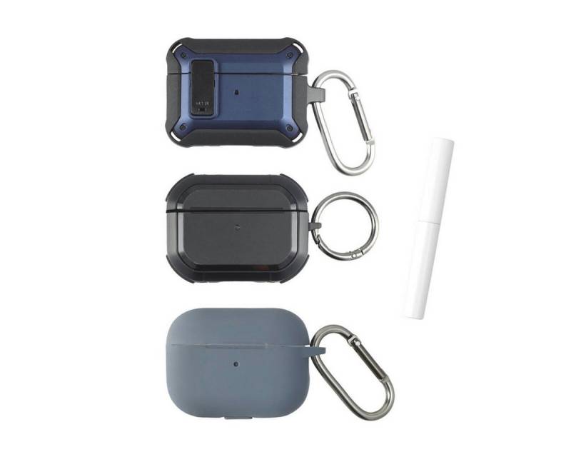 4smarts Kopfhörer-Schutzhülle Case Set Alpha für Apple AirPods Pro 2 3er Set, Schutzhülle, Case, Schutzcase, stoßfest von 4smarts
