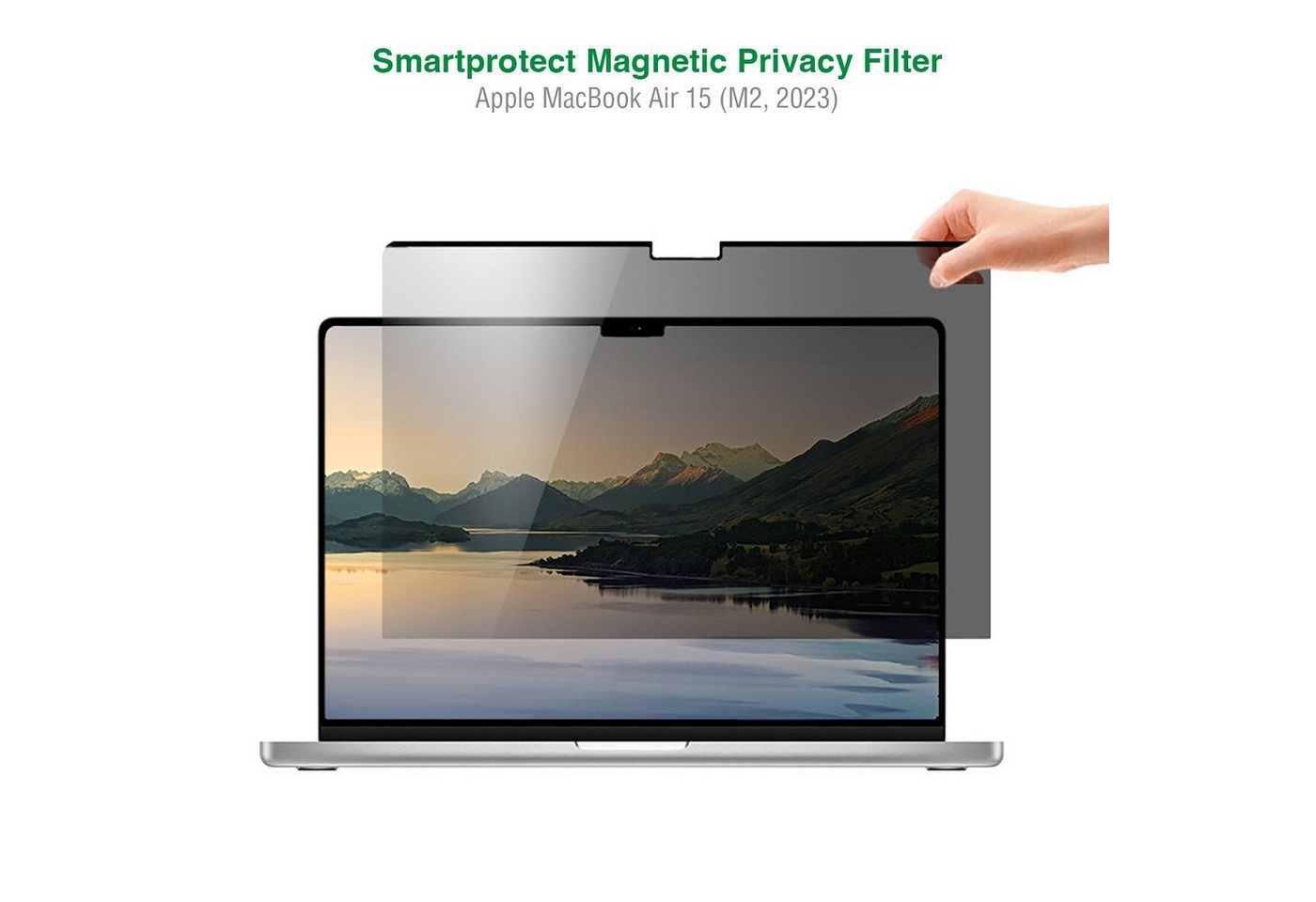 4smarts Magnetic Privacy Filter für Apple MacBook Air 15 (M2), Displayschutzfolie, Blickschutz Magnetbefestigung Case Friendly von 4smarts