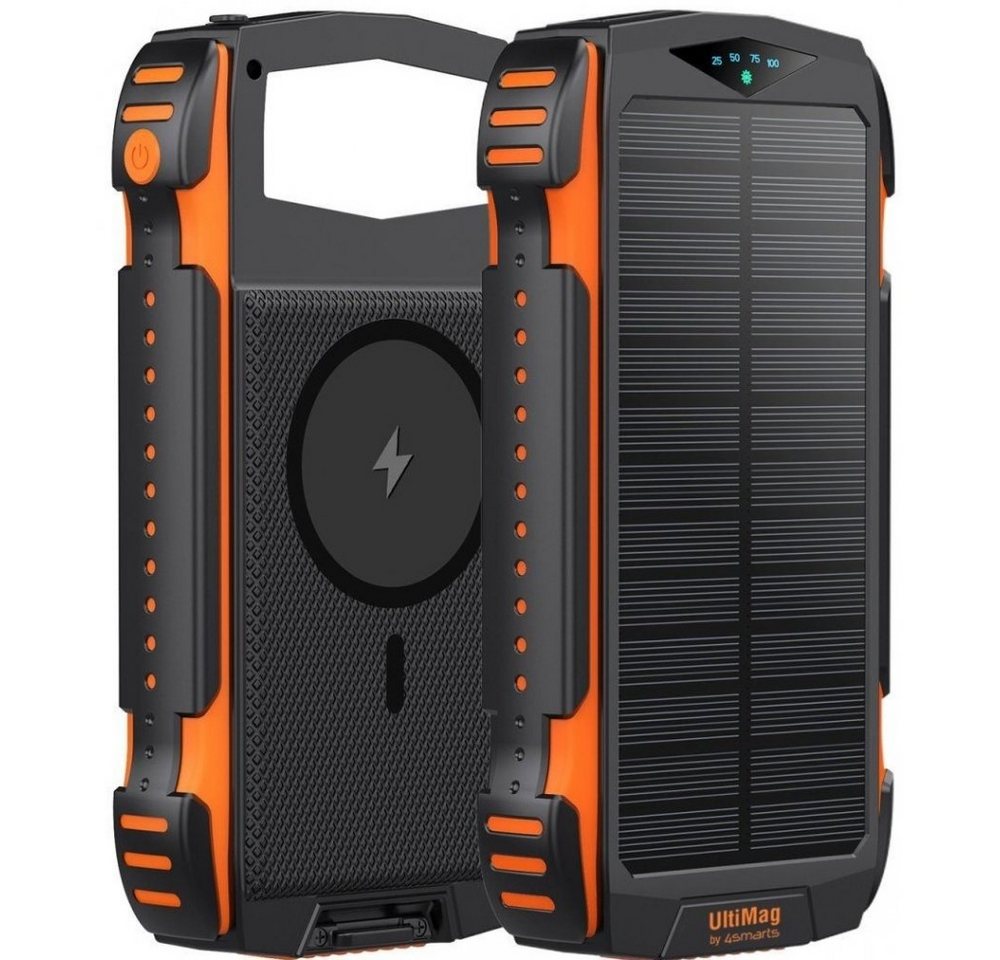 4smarts Rugged TitanPack UltiMag 20000 Solar - Powerbank - schwarz/orange Powerbank 4smarts Rugged TitanPack UltiMag 20000 Solar - Powerbank - schwarz/orange Powerbank von 4smarts