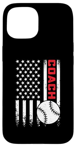 USA Amerikanische Flagge Baseball Coach Patriotisch 4. Juli Herren Hülle für iPhone 15 von 4th of July America Independence Day USA Store