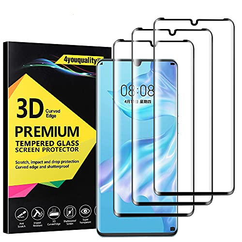 4youquality [3er-Pack] [volle Abdeckung] Displayschutzfolie für Huawei P30 Pro, gehärtete Glasfolie, volle Abdeckung, kratzfest, splitterfrei von 4youquality