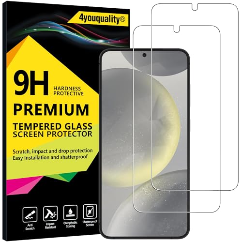 4youquality Displayschutz für Samsung Galaxy S24 Plus / S24+ 5G (6,7 Zoll), Panzerglasfolie, 2er-Pack, [Lebenslanger Support][Stoßfest][Kratzfest][Fingerabdruck-ID-kompatibel] von 4youquality