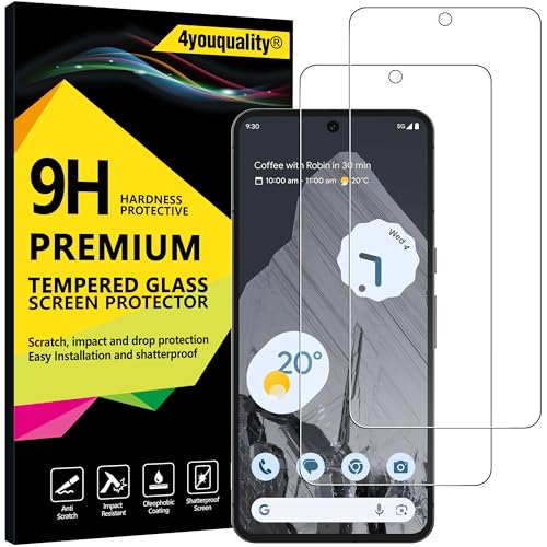 4youquality Displayschutzfolie für Google Pixel 8 Pro (6,7 Zoll), gehärtetes Glas, 2 Stück, [LifetimeSupport] [stoßfest] [kratzfest] von 4youquality