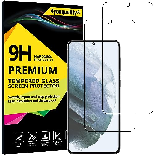 4youquality Displayschutzfolie für Samsung Galaxy S21 (6,2 Zoll), Panzerglasfolie, 2 Stück, [LifetimeSupport][Schlagfest][Anti-Kratzen] von 4youquality