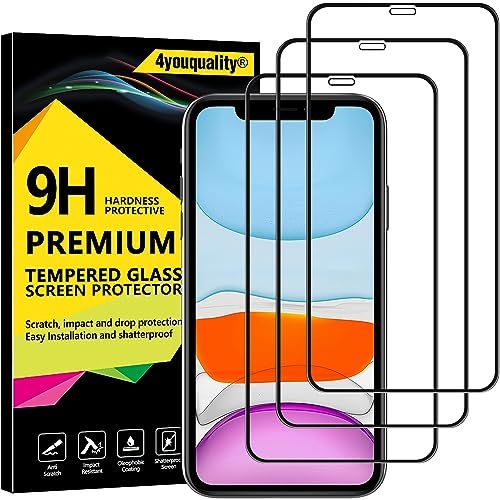 4youquality Vollständige Abdeckung für iPhone 11 und iPhone XR – Displayschutzfolie, Panzerglasfolie – 3er-Pack 4youquality Vollständige Abdeckung für iPhone 11 und iPhone XR – Displayschutzfolie, Panzerglasfolie – 3er-Pack von 4youquality