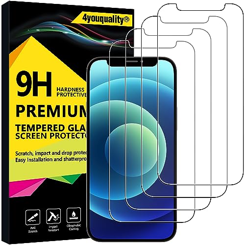 4youquality Displayschutzfolie für iPhone 12 Mini (5,4 Zoll), gehärtetes Glas, lebenslange Unterstützung, kratzfest, bruchsicher, 4 Stück von 4youquality