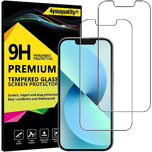 4youquality Displayschutzfolie für iPhone 13 Mini (5,4 Zoll), gehärtete Glasfolie, 2 Stück, [schlagfest] [bruchfest] [kratzfest] von 4youquality