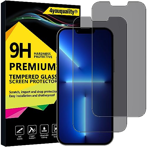 4youquality Privacy Displayschutzfolie für iPhone 14 Plus & iPhone 13 Pro Max (6,7 Zoll), Anti-Spionage-Hartglasfolie, 2 Stück von 4youquality
