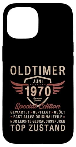 55. Geburtstag Geschenk Oldtimer Juni Jahrgang 1970 Hülle für iPhone 15 von 55. Geburtstag Original Oldtimer Jahrgang 1970
