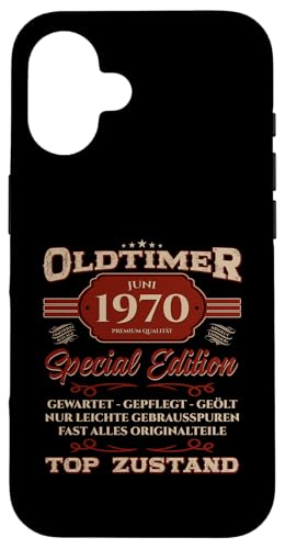 55. Geburtstag Geschenk Oldtimer Juni Jahrgang 1970 Hülle für iPhone 16 von 55. Geburtstag Original Oldtimer Jahrgang 1970