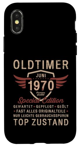 55. Geburtstag Geschenk Oldtimer Juni Jahrgang 1970 Hülle für iPhone X/XS von 55. Geburtstag Original Oldtimer Jahrgang 1970