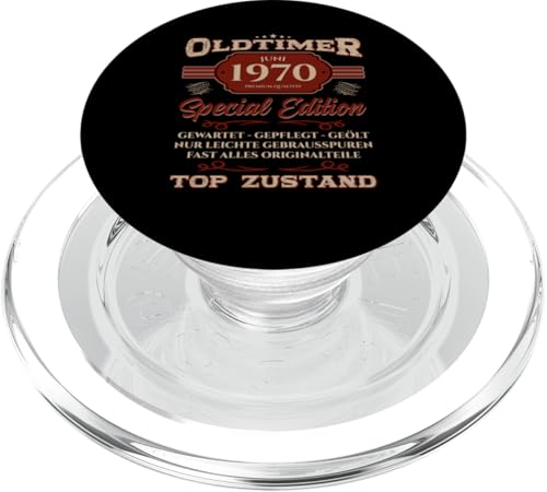 55. Geburtstag Geschenk Oldtimer Juni Jahrgang 1970 PopSockets PopGrip für MagSafe von 55. Geburtstag Original Oldtimer Jahrgang 1970