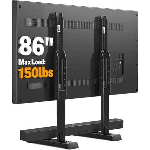 5Rcom Universeller TV-Ständer, große TV-Beine für 37-86 Zoll flache gebogene Fernseher mit Kabelmanagement, 6-fache Höhenverstellung, Tisch-TV-Halterung, Ständer bis zu 68 kg, Schwarz 5Rcom Universeller TV-Ständer, große TV-Beine für 37-86 Zoll flache gebogene Fernseher mit Kabelmanagement, 6-fache Höhenverstellung, Tisch-TV-Halterung, Ständer bis zu 68 kg, Schwarz von 5Rcom