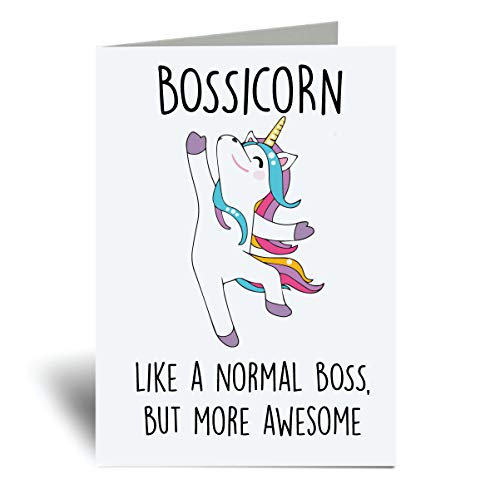 60 Second Makeover® Bossicorn Grußkarte Boss Einhorn Freund lustiges Geburtstagsgeschenk von 60 Second Makeover