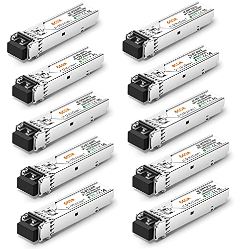 10 Stück 1,25 G SFP Transceiver, 1000Base-sx LC Multi Mode Modul, bis zu 550 Meter, für Cisco GLC-SX-MMD/GLC-SX-MM/SFP-GE-S, Ubiquiti UF-MM-1G, Netgear, D-Link, Supermicro, Mikrotik von 6COM