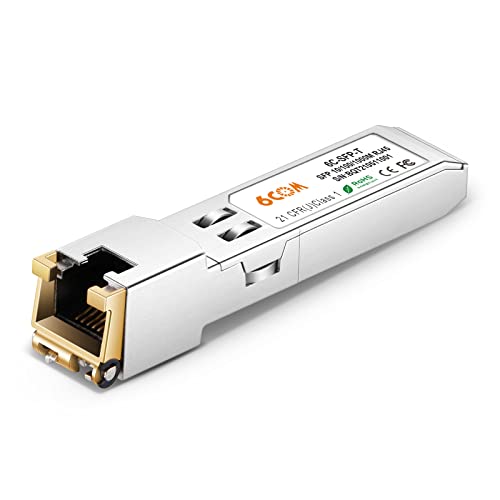 6COMGIGA 10/100/1000BASE-T Modul Gigabit SFP Kupfer RJ45 Transceiver für Cisco GLC-T/SFP-GE-T/GLC-TA, Mikrotik S-RJ01, bis zu 100 m von 6COM