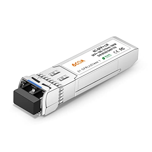 6COMGIGA 10G SFP+ LR Singlemode Modul, 10GBase-LR LC Transceiver für Juniper EX-SFP-10GE-LR/QFX-SFP-10GE-LR/SRX-SFP-10GE-LR, SMF, 1310 nm, 10 km von 6COM