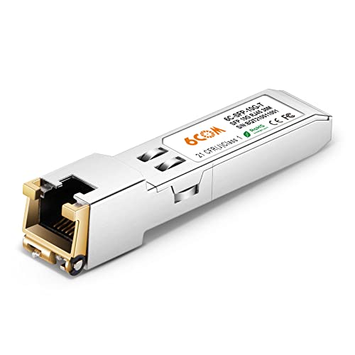 6COMGIGA 10GBase-T SFP+ Transceiver, 10G SFP+ zu RJ45 Kupfermodul, CAT.6a/7, bis zu 30 Meter, kompatibel mit Intel SFP-10G-TS und anderen offenen Switches von 6COMGIGA