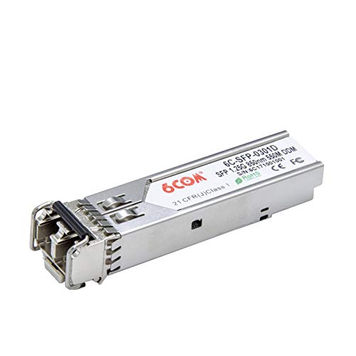 6COMGIGA 1G SFP SX Multimode Mini Gbic Modul, 1000Base-SX LC Transceiver Kompatibel für Ubiquiti UF-MM-1G, MMF, 850nm, 550m von 6COM