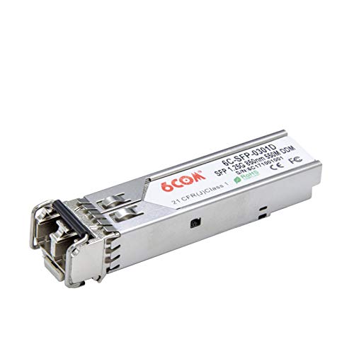 6COMGIGA Gigabit SFP Transceiver, 1000BASE-SX LC Multimode-Modul kompatibel für Juniper SFP-1GE-SX/JX-SFP-1GE-SX/QFX-SFP-1GE-SX, MMF, 850 nm, 550 m von 6COM
